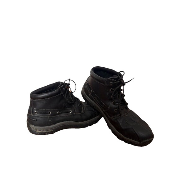 Sperry Top Sider Duck Boots Men’s 13 M Black Leather Waterproof Glacier Chukka main image 9